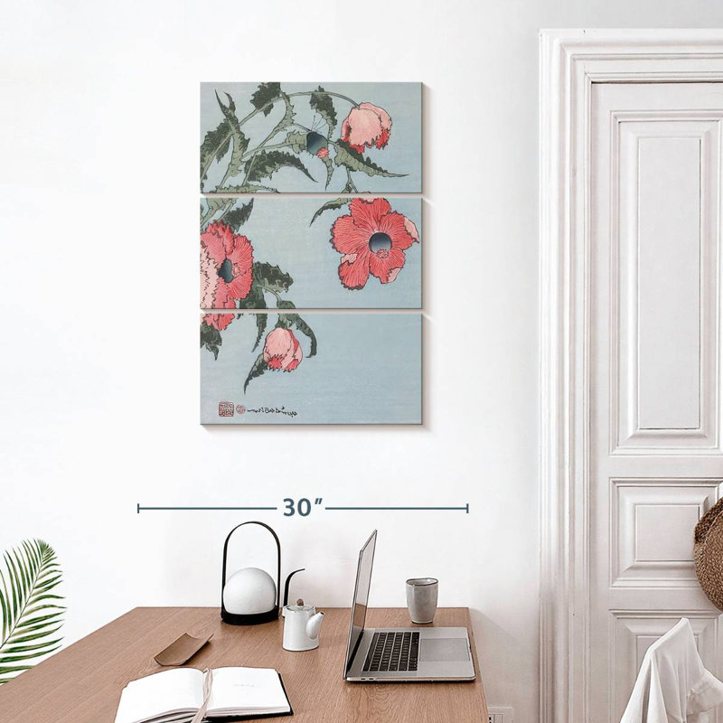 Coquelicots Harnek dans le vent, H 32 po x l 20 po