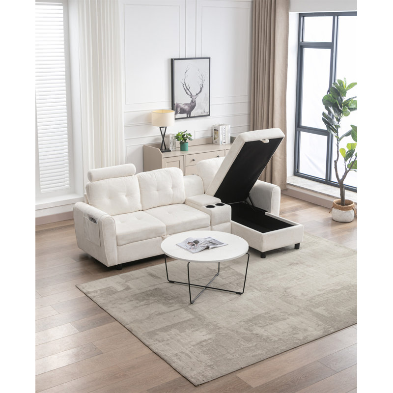Canapé modulaire de rangement UNI, Polyester blanc