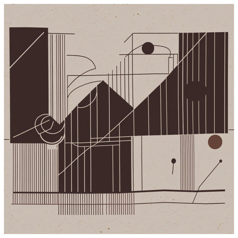 Geometric Line Art Window Curtains, Abstract Sheer & Blockout Curtains - 1 Panel, Blockout, 50" x 80" - 1 Panel