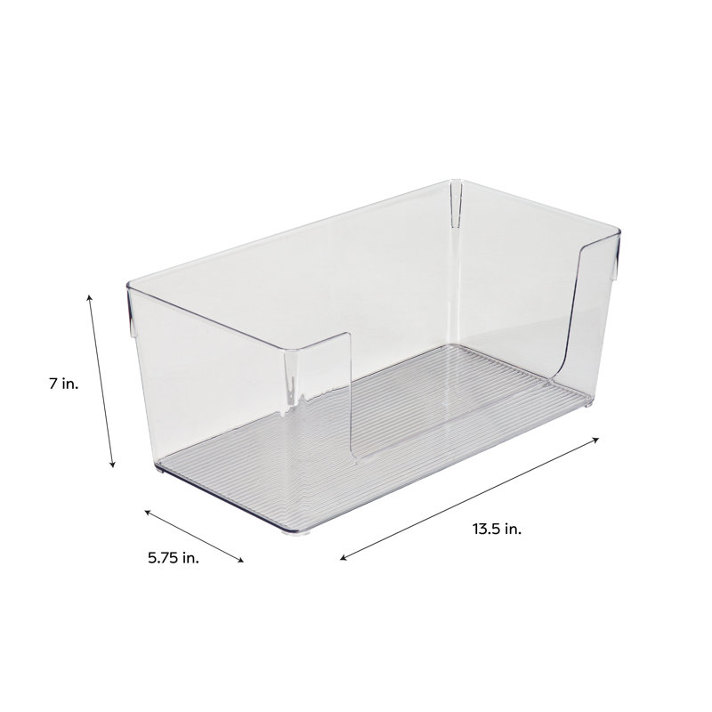 Panier carré en plastique, H 5,75 po x l 7 po x P 13,5 po
