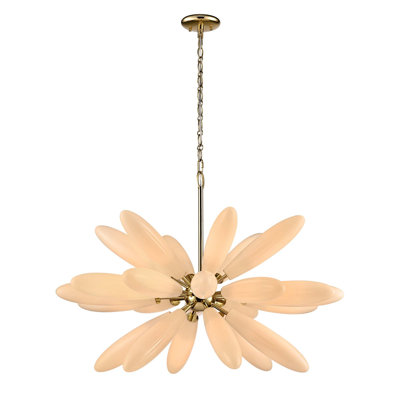 36 inches Sprig Chandelier in Polished Brass