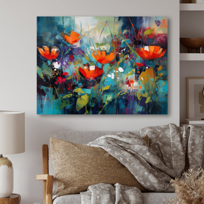 " Red Vibrant Garden Symphony V "