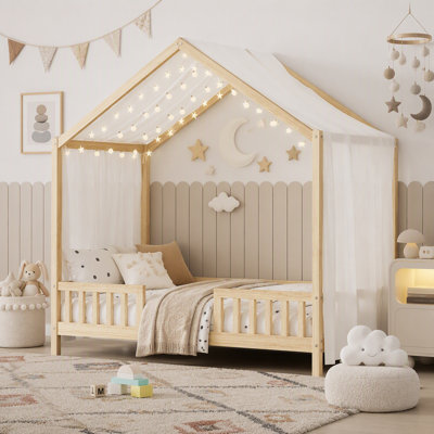 Floor Bed with Canopy, Twin Bed Frame