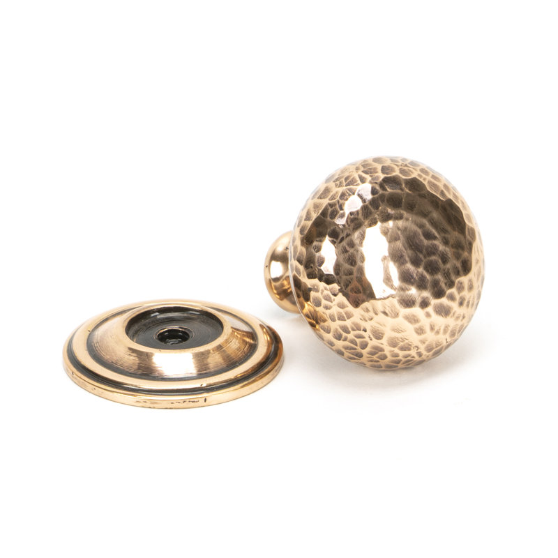 Hammered Mushroom 32mm Diameter Knob, Polished Bronze