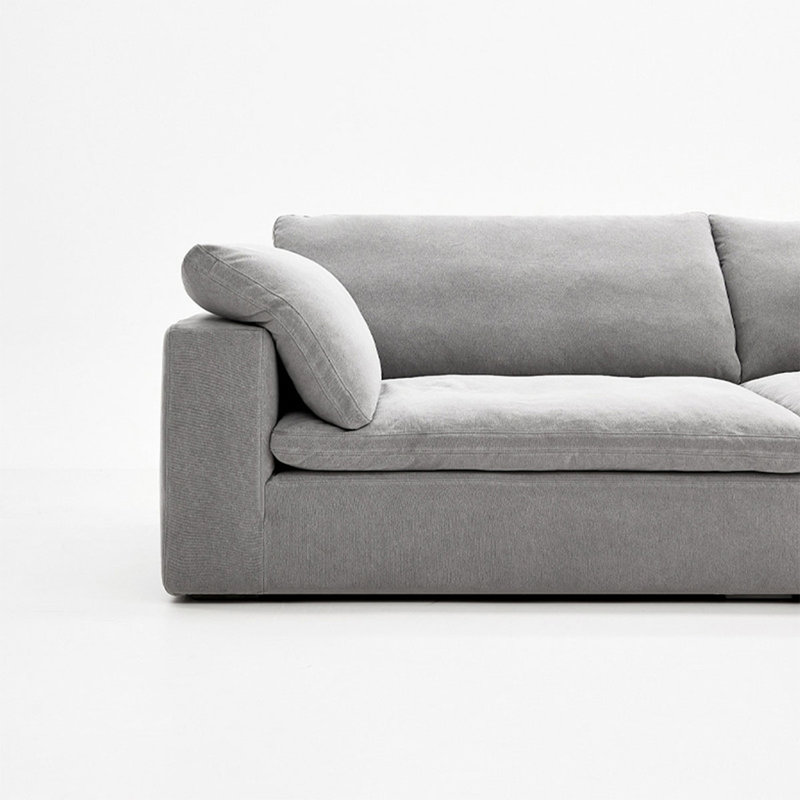 Canapé modulaire gris en polyester, 31.5" H x 110.24" W x 45.28" D