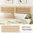 Queen Size Boho Solid Wood Platform Bed with Rattan Headboard, Coastal Bedroom Furniture-275185604