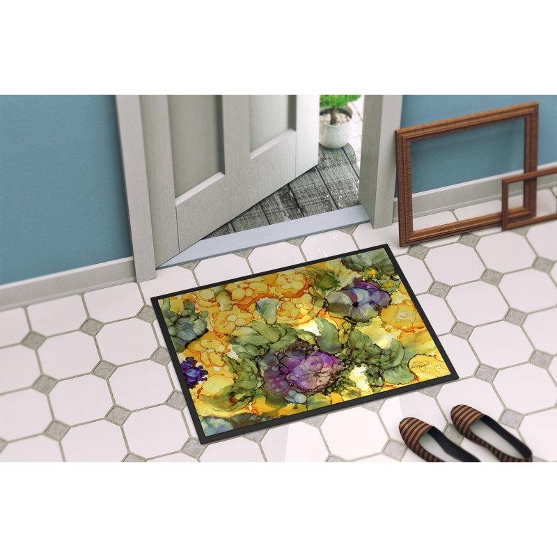 Westerfeld Non-Slip Floral Outdoor Doormat, Rectangle 2' x 3'