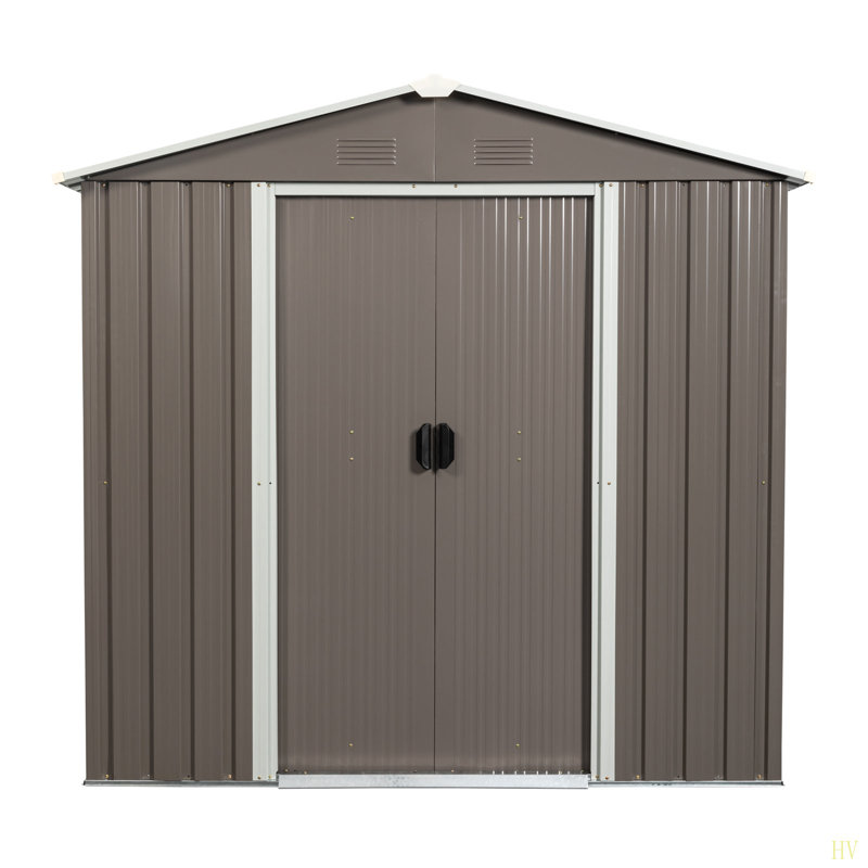 6Ft X 5Ft Outdoor Metal Storage Shed, 72.4" H x 72.47" W x 46.88" D