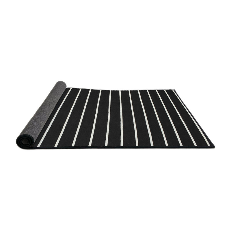 Tapis contemporain bleu / blanc, Rond 8 pi
