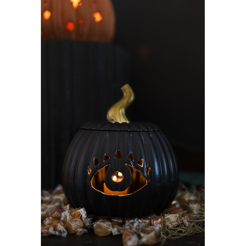 Ceramic Tabletop Lantern, 8" H x 7.25" W x 7.25" D