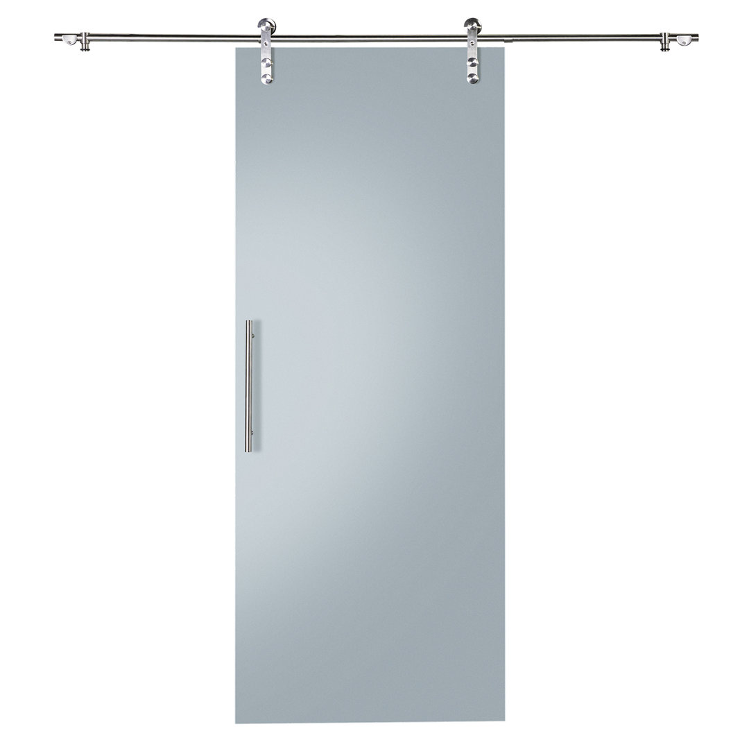 Glacier Frosted Glass Barn Door with Installation Hardware Kit Renin