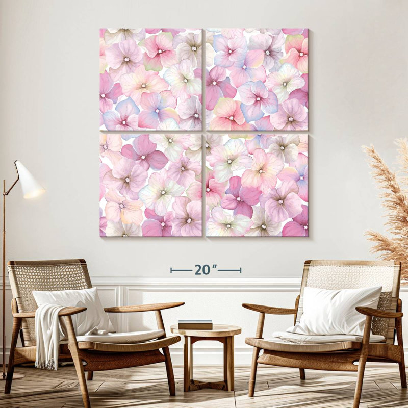 Harnek Gradient Pink Hydrangeas, 57" H x 57" W