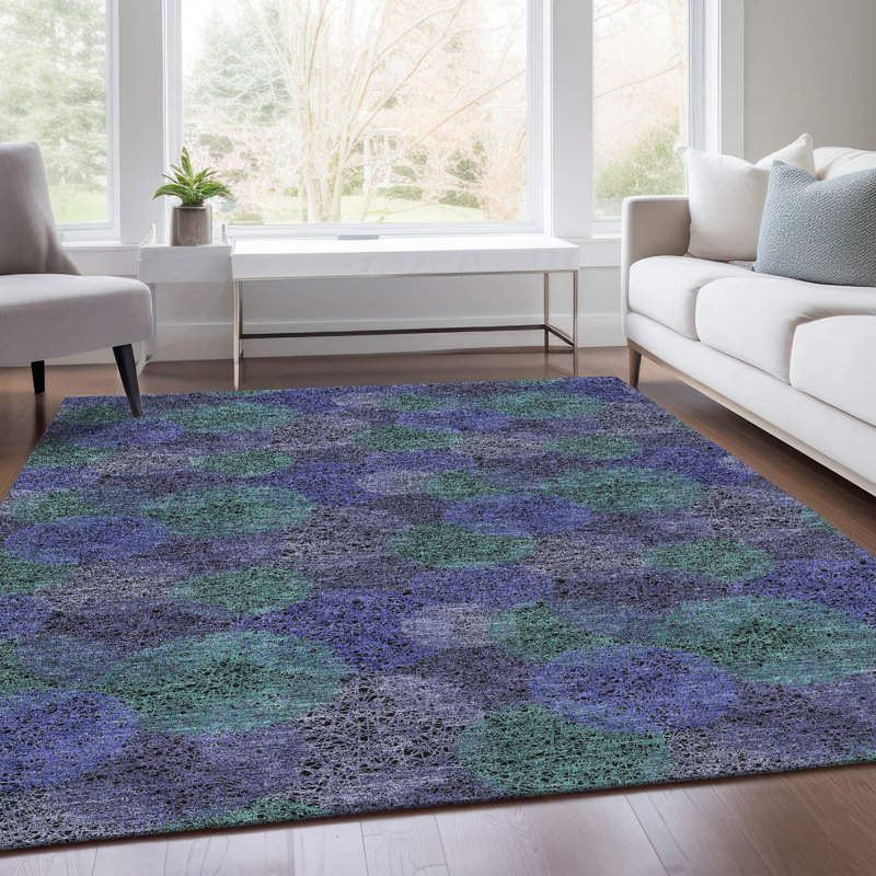Premium Machine Washable Prisco Purple Rug, Rectangle 10' x 14'
