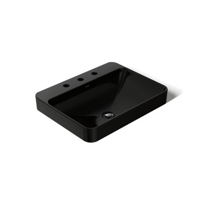 Lavabo de salle de bain vasque rectangulaire en porcelaine vitreuse avec trop-plein Vox