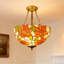 3-Light Tiffany Style Sunflower Chandelier With E26 Bulb