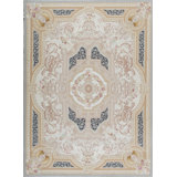 Hand-Knotted High-Quality Beige and Gray Area Rug
