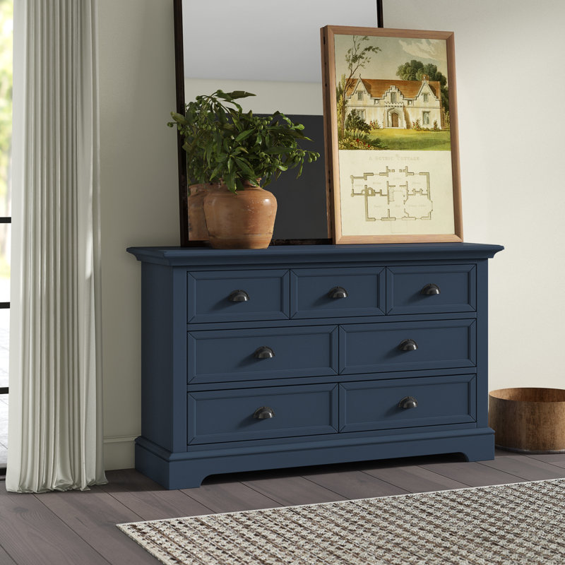 Huey 58'' W 7 - Drawer Dresser, Blue