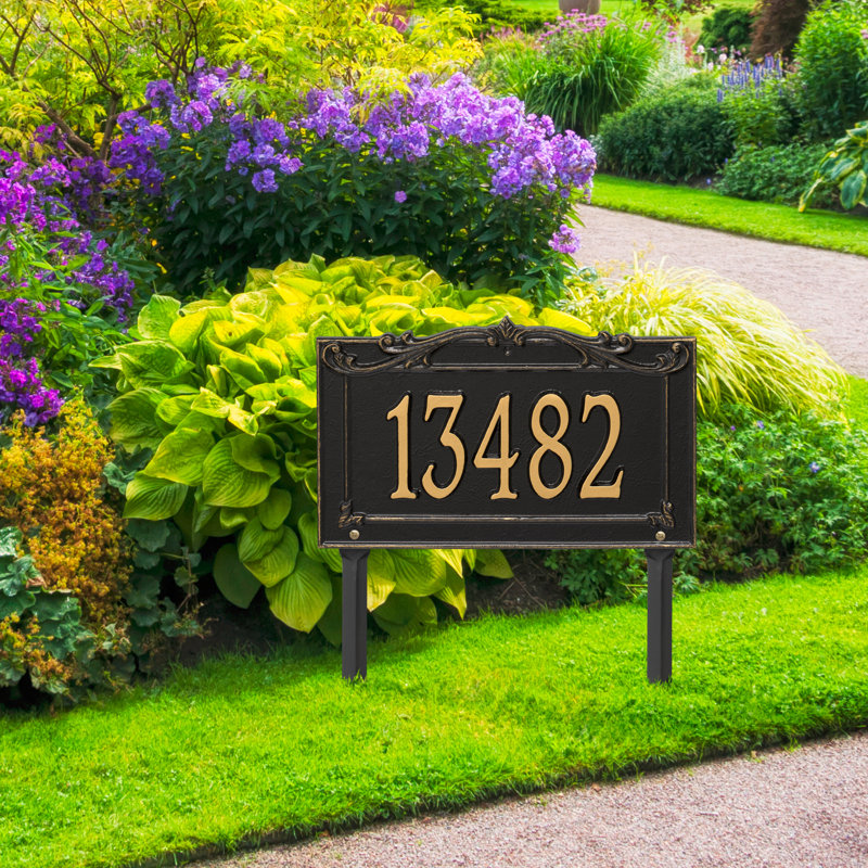Plaque d'adresse sur 1 ligne Signature Series, Noir, Or, Oui