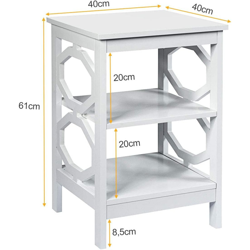 Ameeya Side Table Set, White