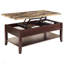 Table de cocktail à plateau relevable en bois avec finition cerisier foncé 1pc