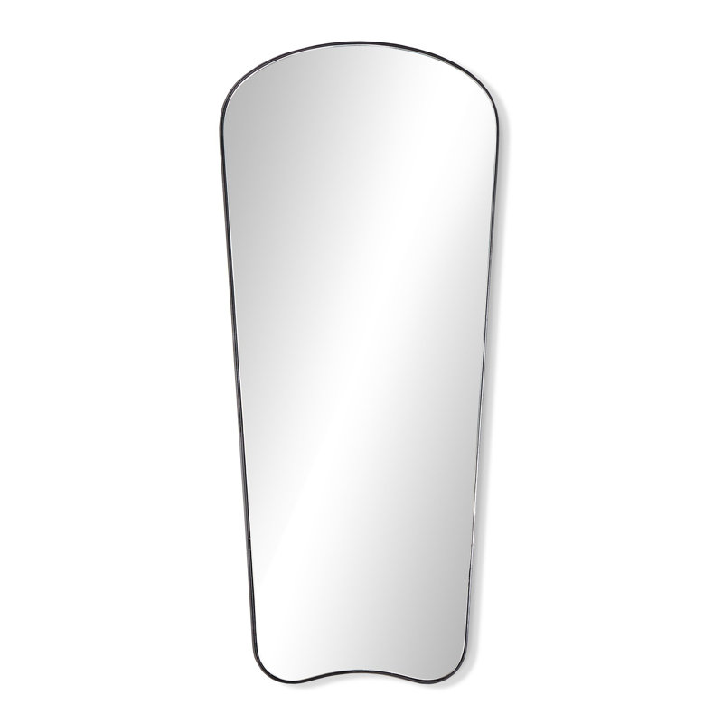 Miroir de cheminée Myerstown, Noir mat, 60 po x 26 po