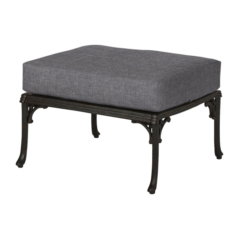 Michigan Outdoor Ottoman, Cast Slate Sunbrella® Plainweave, Vintage