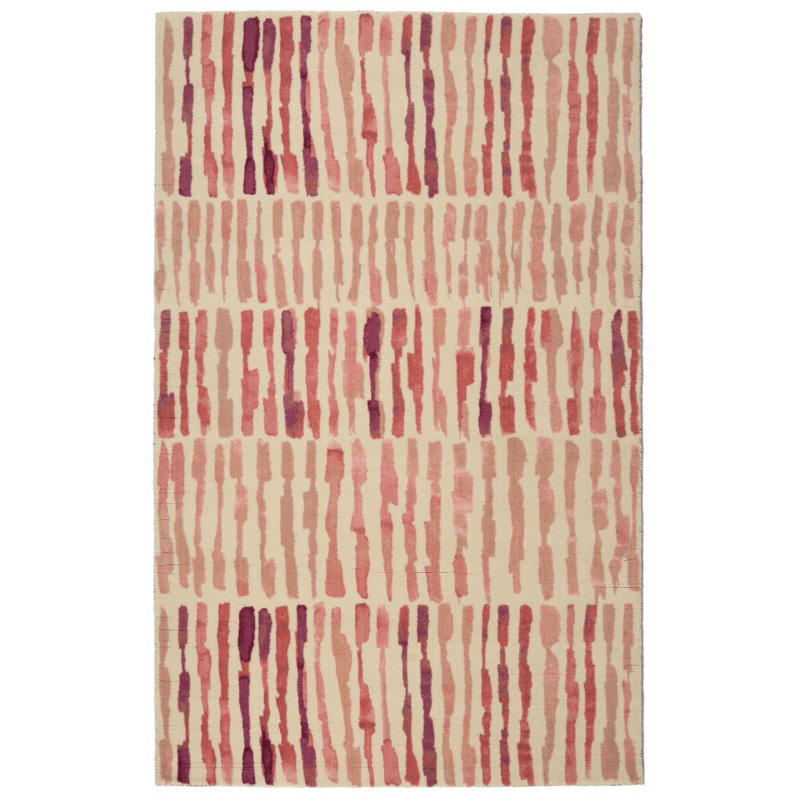 Tapis beige / rose Victorine, Rectangle 5 pi x 7 pi