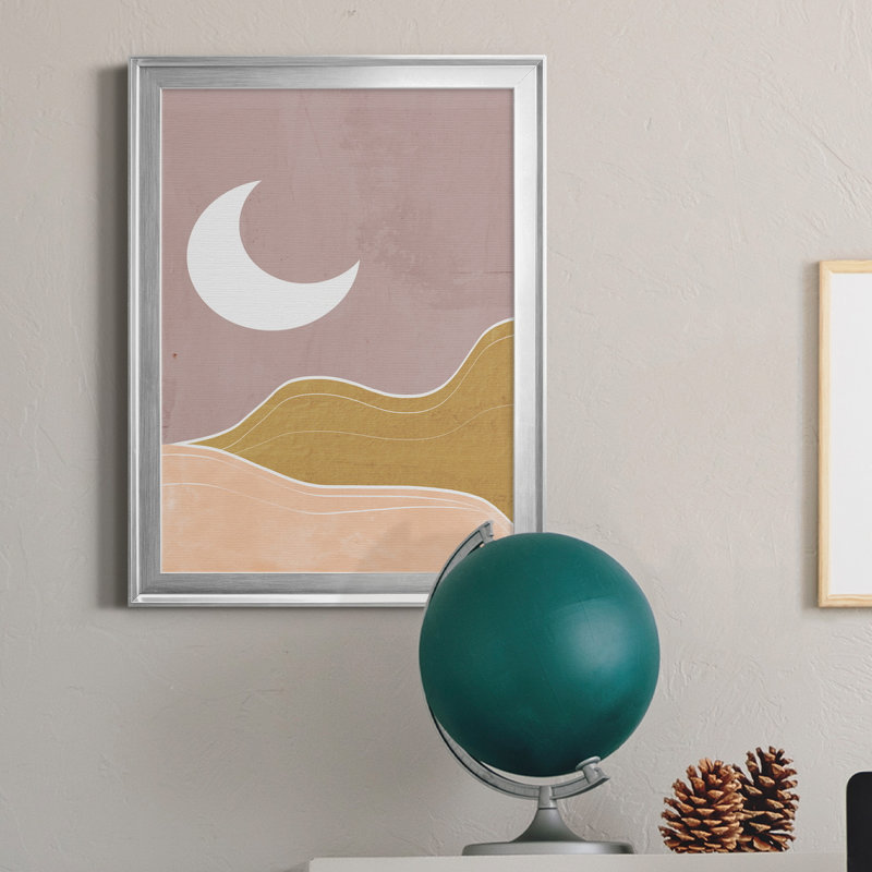 Sedona Moon - Peinture sur toile encadrée, Cadre argenté, H 30,5 po x l 42,5 po x P 1,5 po