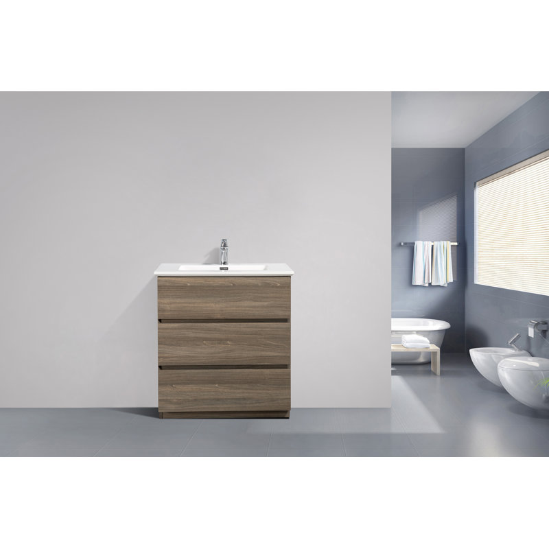 Ensemble de meuble-lavabo simple 30 po, Gris érable