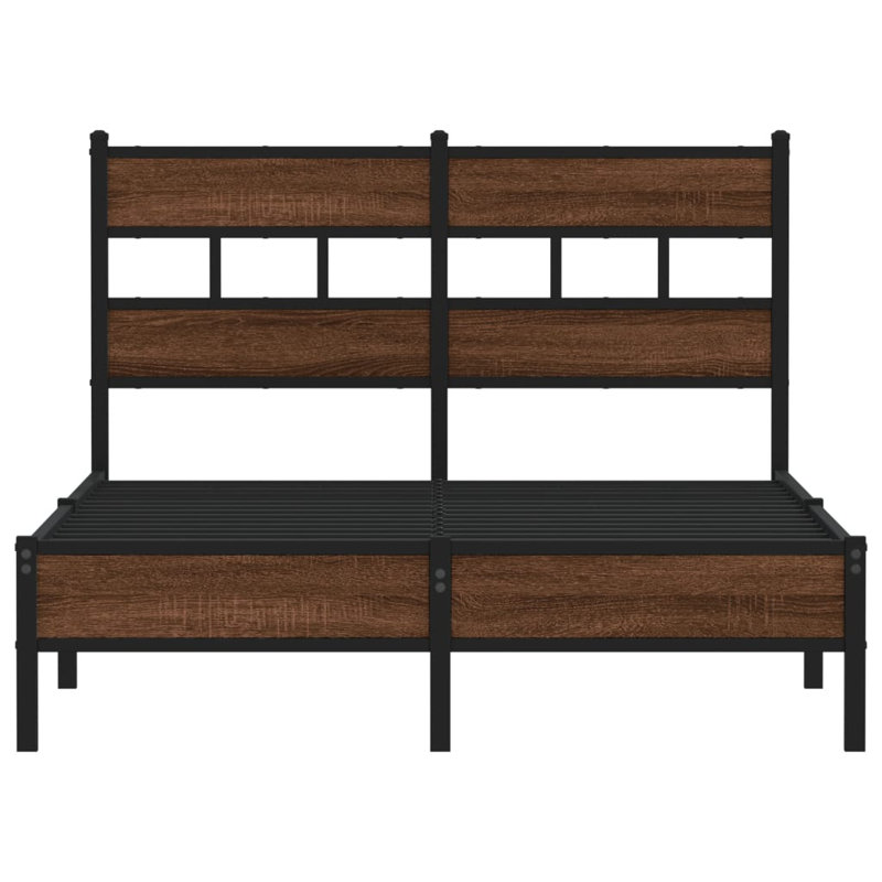 Borough Wharf Bed Frame Without Mattress With Headboard, 91.5cm H x 207cm W x 125cm D, Brown Oak