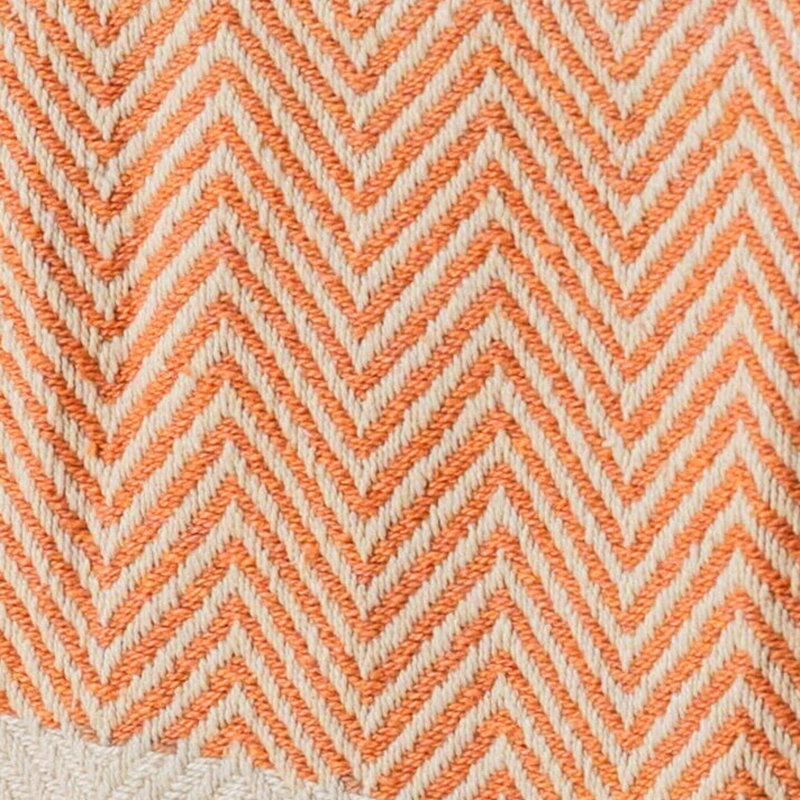 Onda Hand Woven Blanket with Fringe, Burnt Orange