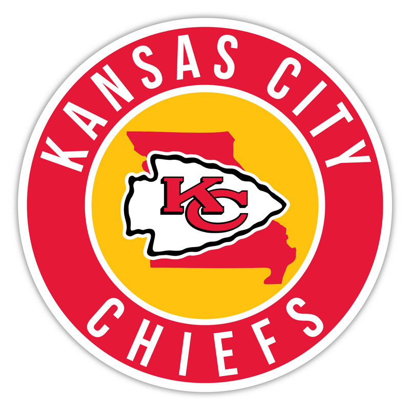 Kansas City Chiefs Bright Line - 16" Circle With State
