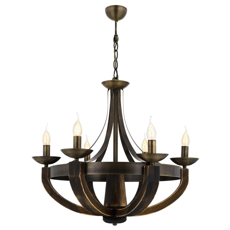 Demps 6 - Light Waggon Wheel Chandelier