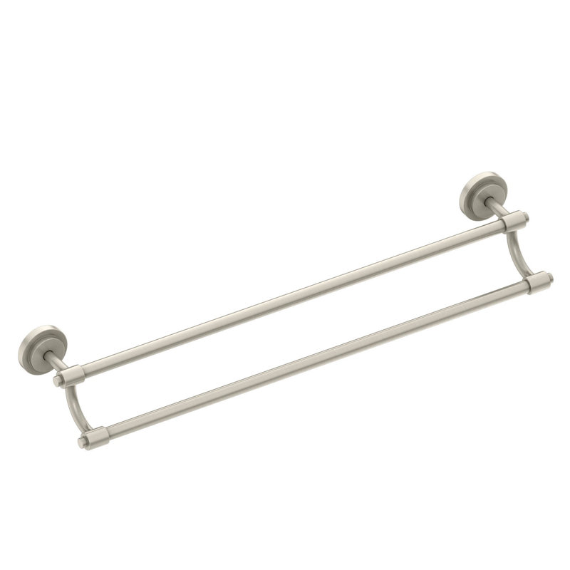 Porte-serviettes mural double Iso, Nickel brossé