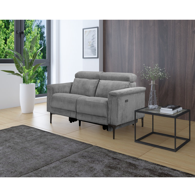 Bhairavi Recl Elek Grey Corduroy, 2