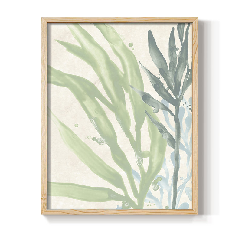 «Swaying Seagrass IV», reproduction encadrée - bois massif, H 11 po x l 9 po