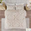 Literie en chenille de coton très grand / très grand avec 2 taies décoratives assorties, housse de couette lavable à la machine pour très grand lit, comprend des taies décoratives-121234534-121234536