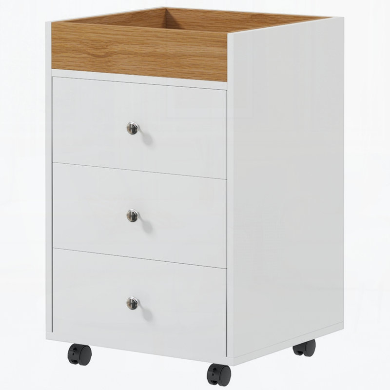 Armoire de rangement pour bureau à 3 tiroirs, tiroir de bureau sur roulettes avec plateau amovible, support d'imprimante sous le bureau avec rangement