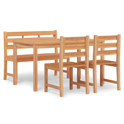 Ensemble de salle à manger 4 pièces en bois de teck massif