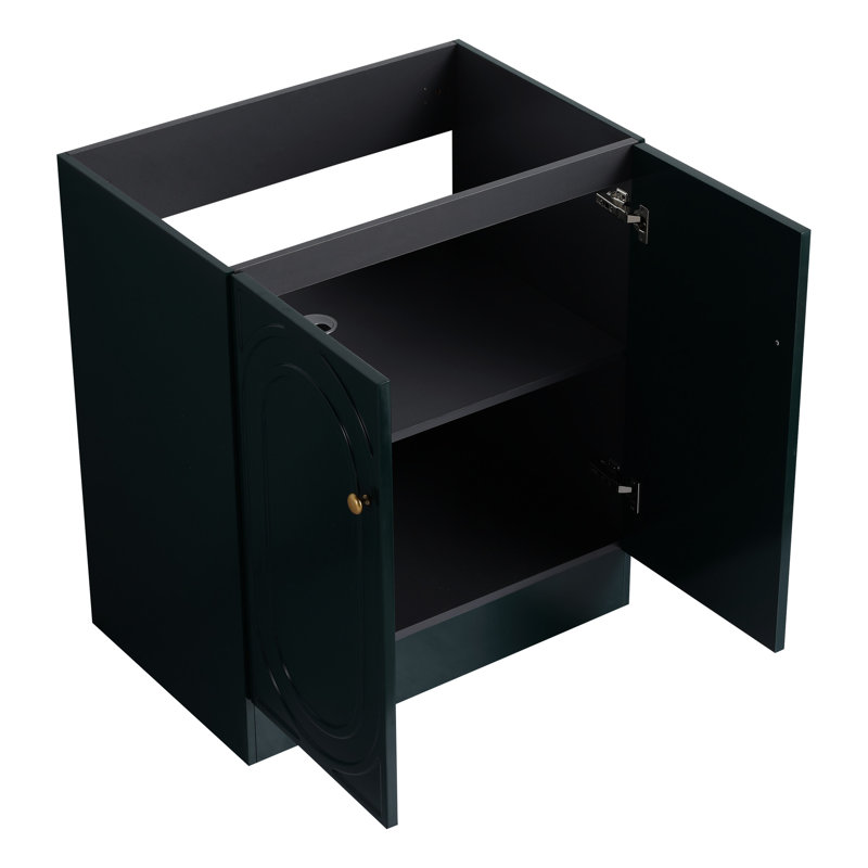 Meuble-lavabo foncé 30 po avec portes à fermeture en douceur et apparence élégante - meuble-lavabo autoportant moderne