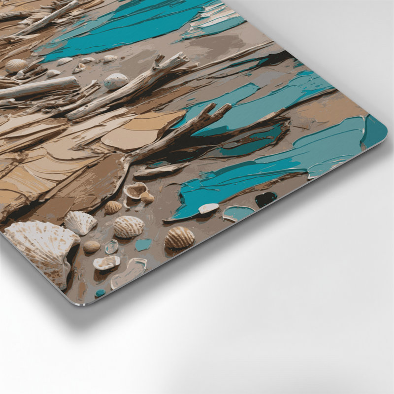 Coastal Coastal Fragments, art mural gris en métal, H 12 po x l 12 po