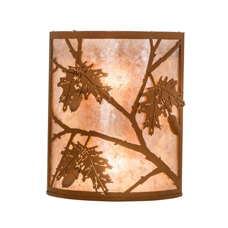 Rustic Bronze Oak Leaf and Acorn Wall Sconce