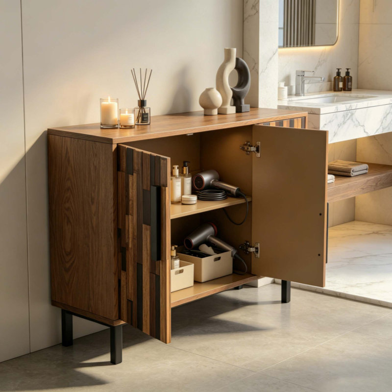 Buffet Farmhouse Rustic, 30.98" H x 47.2" W x 15.75" D, Natural Ash