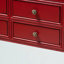 Console en bois massif Aliegha, 6 tiroirs, rouge H 33,46 po x l 35,43 po x P 11,81 po