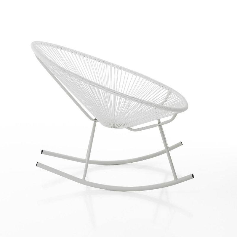 Swarthmore Metal Rocking Chair, White, Black