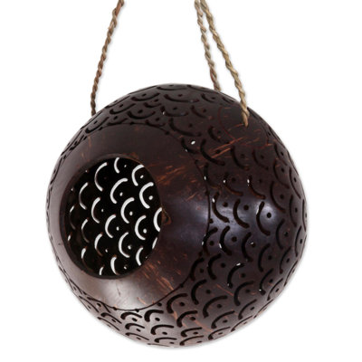 Bungalow Rose Sea Scales Coconut Shell Birdhouse