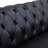Turfted English Style Black Genuine Leather Loveseat