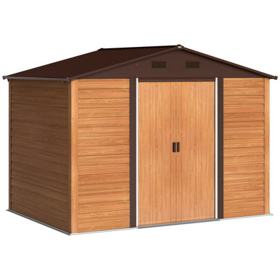 9 ft. W x 6 ft. D Galvanised Steel Reverse Apex Storage Shed