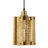 5"W Brushed Gold Metal Pendant Light with Wood Shade