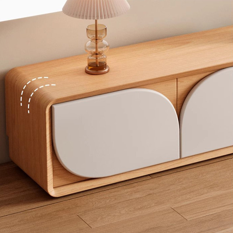 Meuble télé Modern Burlywood, H 14,37 po x L 78,74 po x l 15,75 po